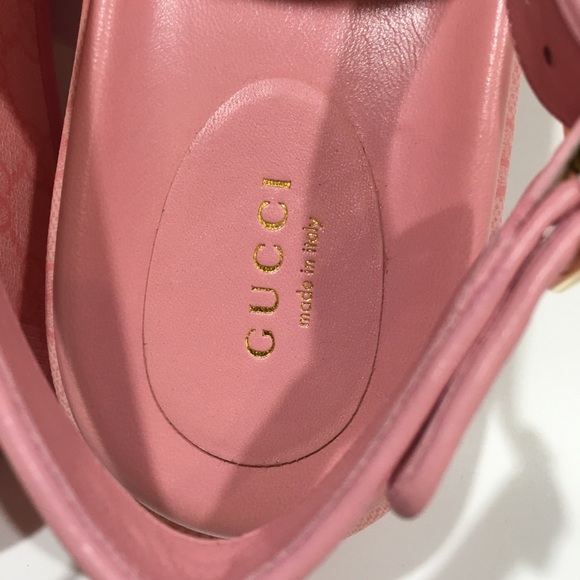 GUCCI GG SUPREME PLATFORM SLINGBACK SANDAL -COTTON CANDY PINK -WOMEN’S US 8 -NIB - Picture 7 of 11
